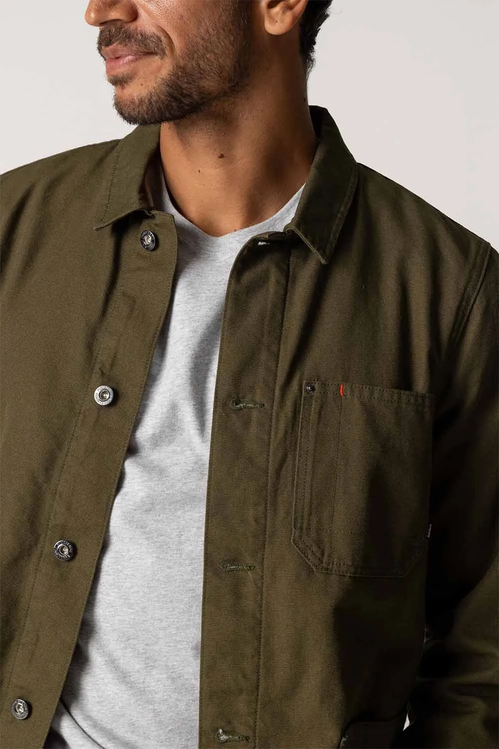 BASSET FLANNEL LINED JACKET Olive sold by REVOLVR Menswear product image thumbnail 3