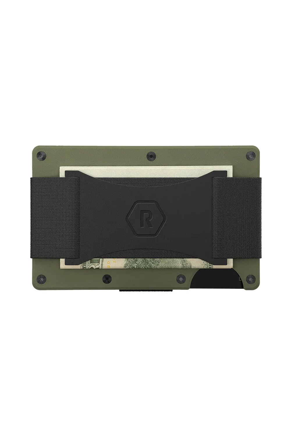RIDGE WALLET - TITANIUM - CASH STRAP Matte Olive sold by REVOLVR Menswear