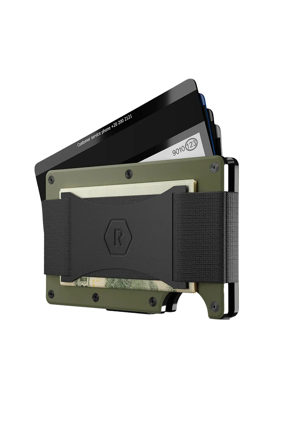 RIDGE WALLET - TITANIUM - CASH STRAP Matte Olive sold by REVOLVR Menswear product image thumbnail 4