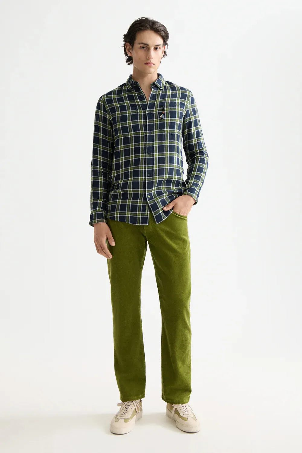 DOUBLE FACE CHECK SHIRT Sky Captain sold by REVOLVR Menswear product image thumbnail 5