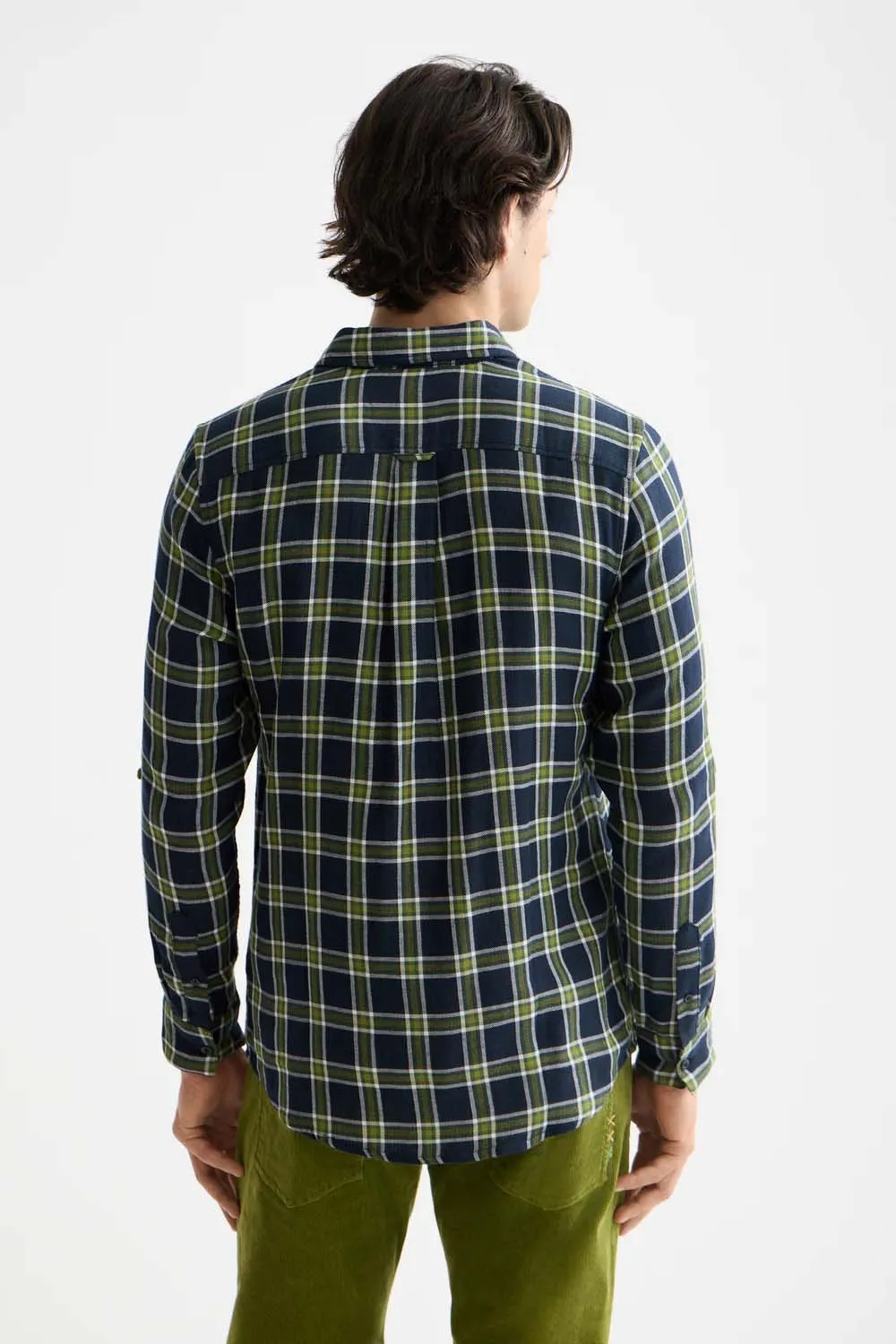 DOUBLE FACE CHECK SHIRT Sky Captain sold by REVOLVR Menswear product image thumbnail 3