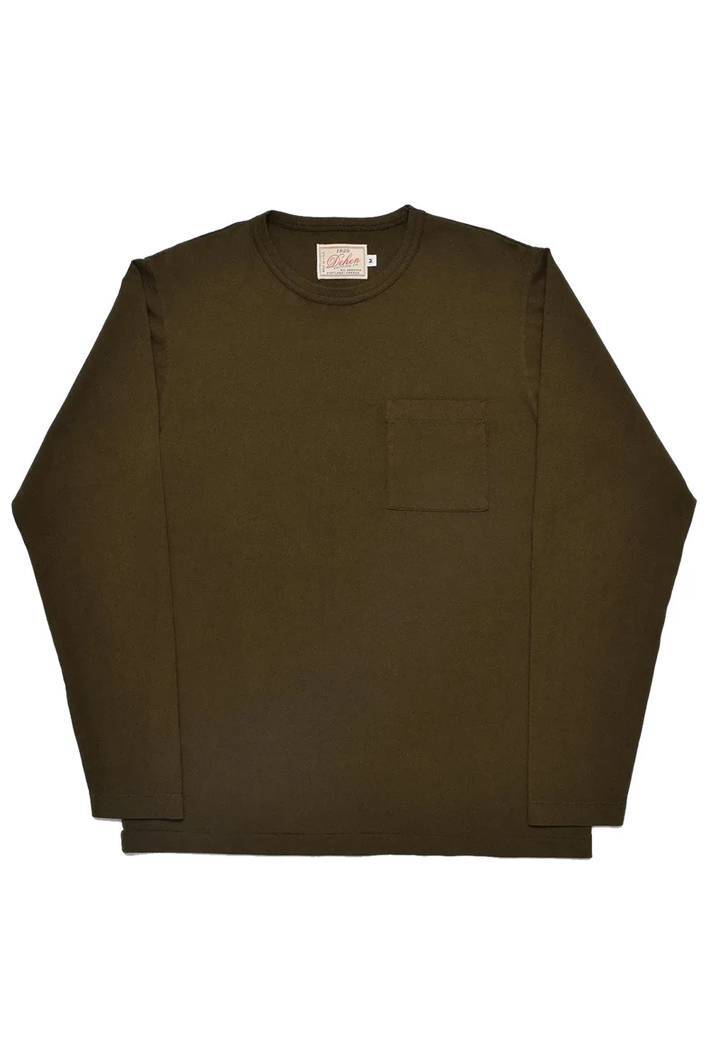 HEAVY DUTY LS POCKET TEE Loden sold by REVOLVR Menswear