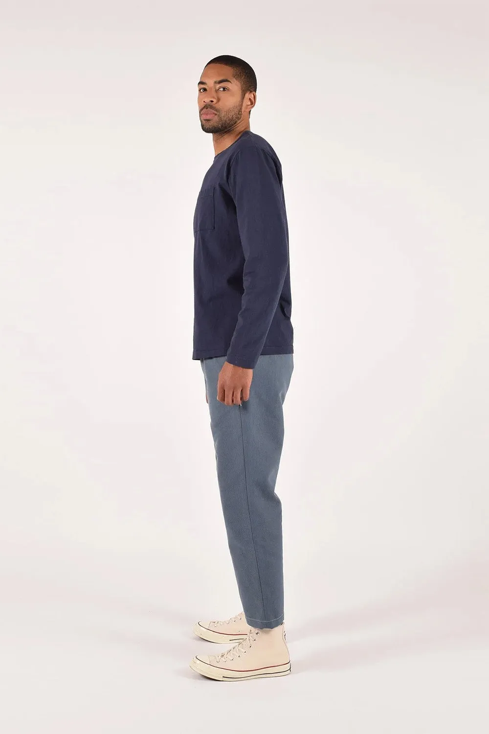 HEAVY DUTY LS POCKET TEE Navy sold by REVOLVR Menswear product image thumbnail 3