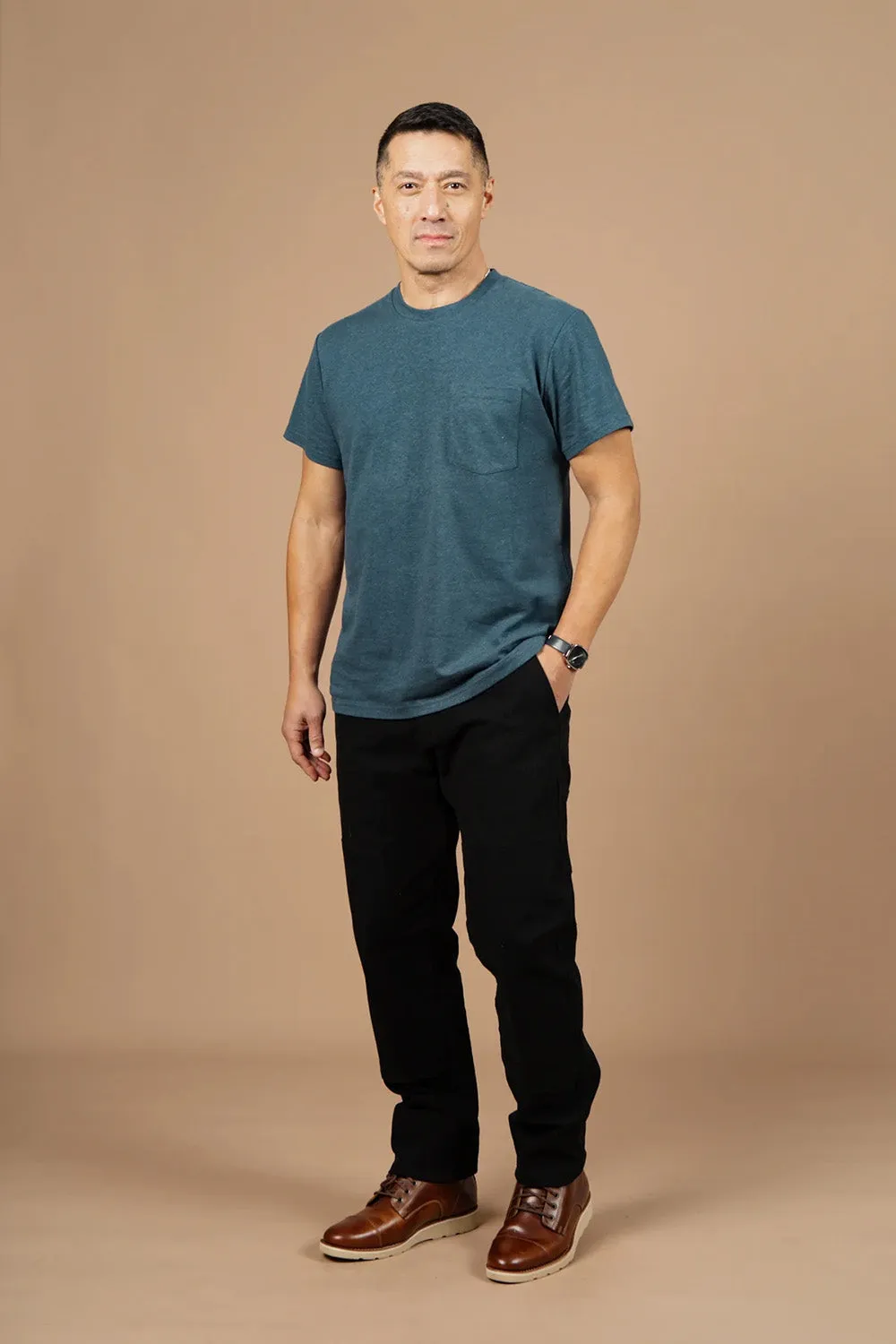 ORGANIC HEMP PKT TEE Storm Blue sold by REVOLVR Menswear product image thumbnail 3