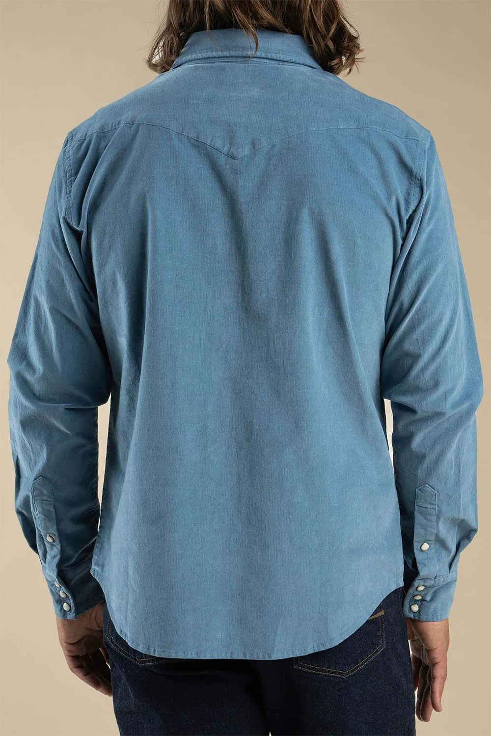 WYATT PEARL SNAP SHIRT Sky Blue sold by REVOLVR Menswear product image thumbnail 3