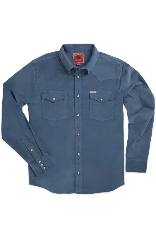 WYATT PEARL SNAP SHIRT Sky Blue sold by REVOLVR Menswear