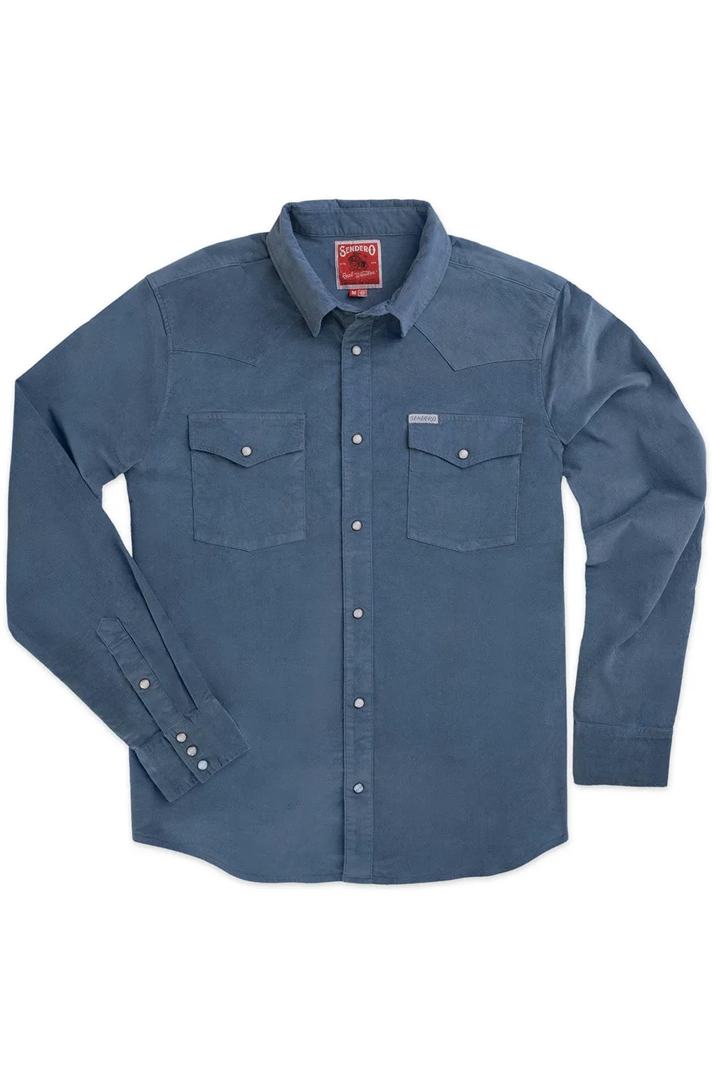 WYATT PEARL SNAP SHIRT Sky Blue sold by REVOLVR Menswear