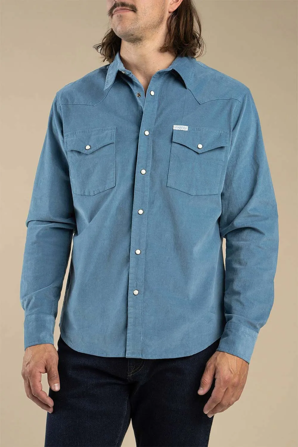 WYATT PEARL SNAP SHIRT Sky Blue sold by REVOLVR Menswear product image thumbnail 2