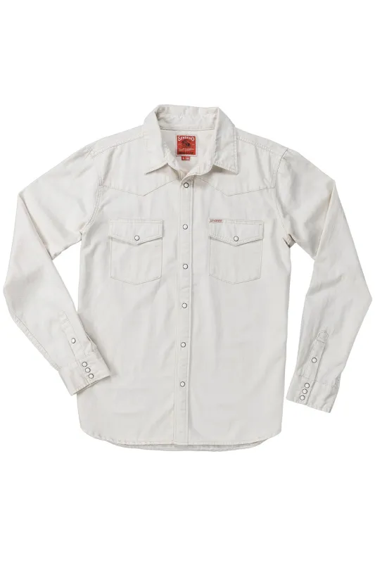 WYATT PEARL SNAP SHIRT Ecru sold by REVOLVR Menswear