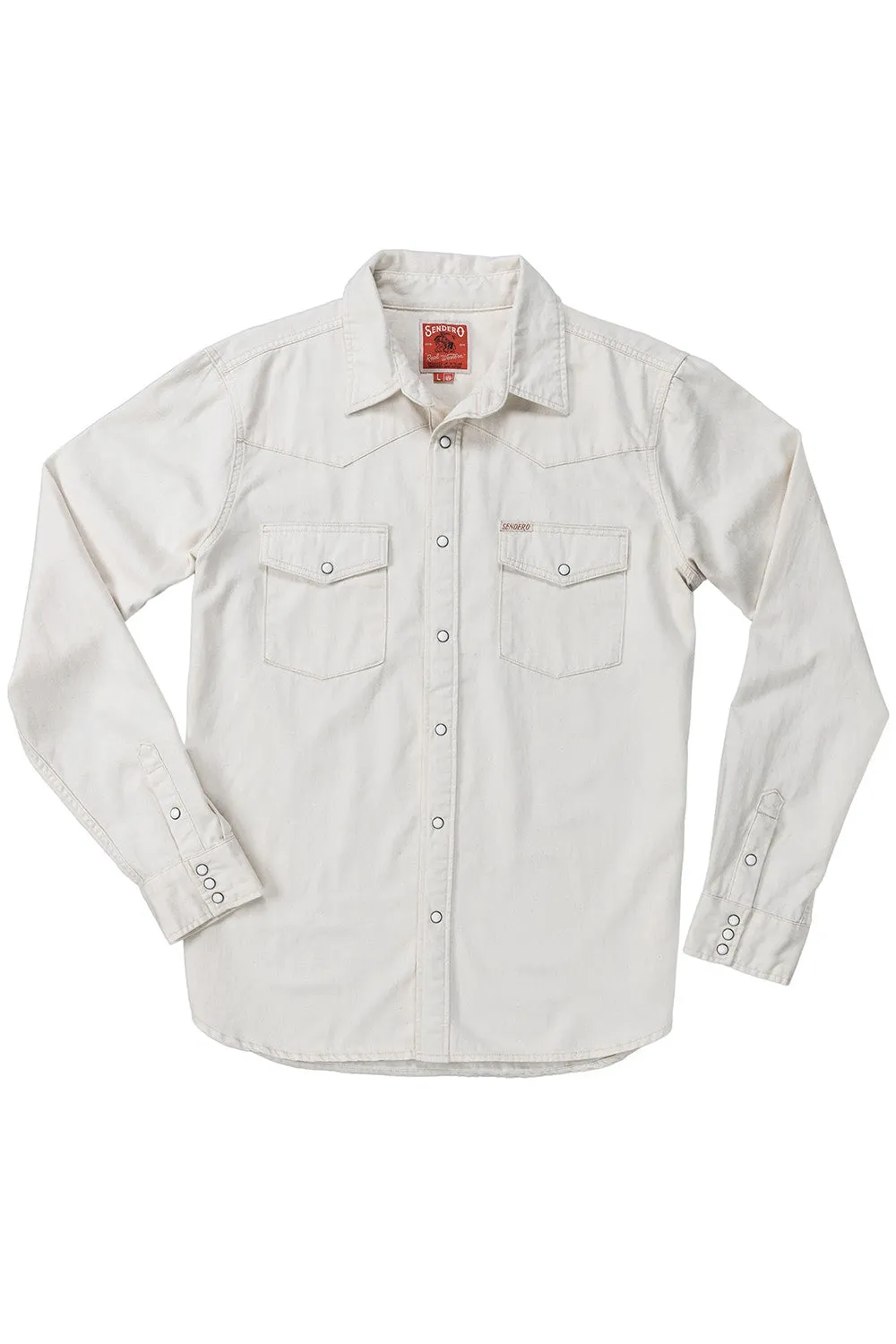 WYATT PEARL SNAP SHIRT Ecru sold by REVOLVR Menswear