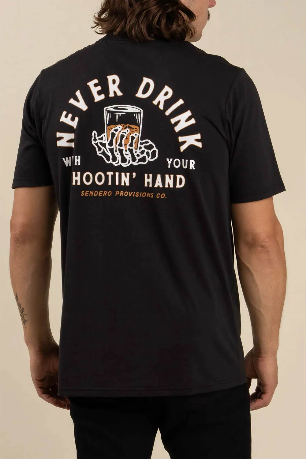 SHOOTIN' HAND T-SHIRT Black sold by REVOLVR Menswear product image thumbnail 3