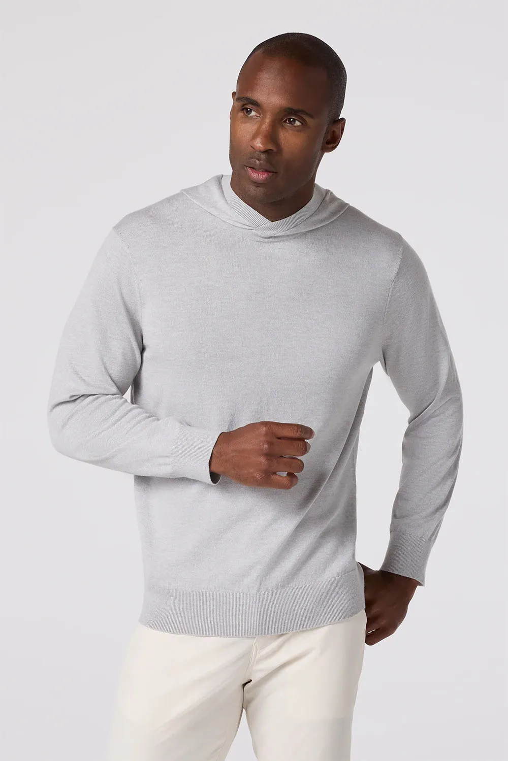 HERITAGE SWEATER HOODIE Lt Gray Heather sold by REVOLVR Menswear