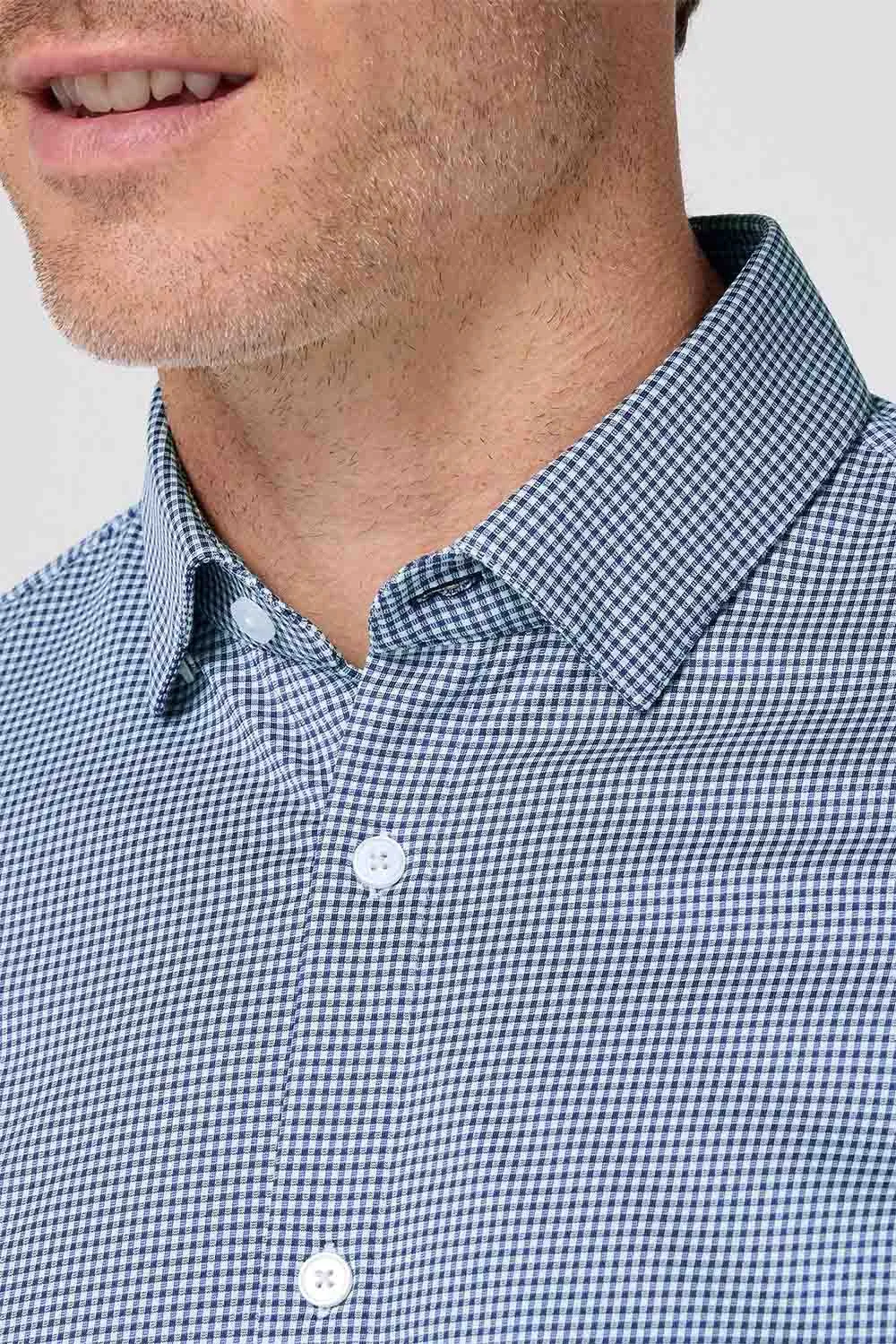 HALYARD LS Navy Peter Gingham sold by REVOLVR Menswear product image thumbnail 3