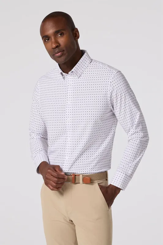 LEEWARD LS Eggplant Hatch Mark sold by REVOLVR Menswear