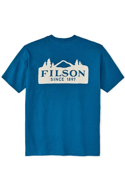 FRONTIER LOGO T-SHIRT Sapphire sold by REVOLVR Menswear