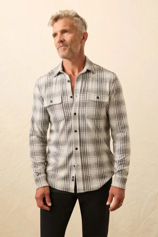 LEGEND SWEATER SHIRT Charcoal Cream Plaid sold by REVOLVR Menswear