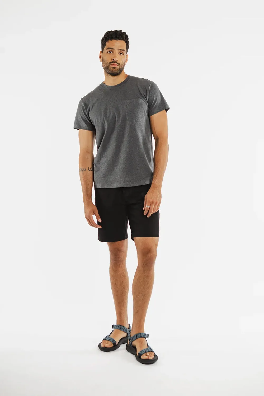 ORGANIC HEMP PKT TEE Slate Grey sold by REVOLVR Menswear product image thumbnail 3