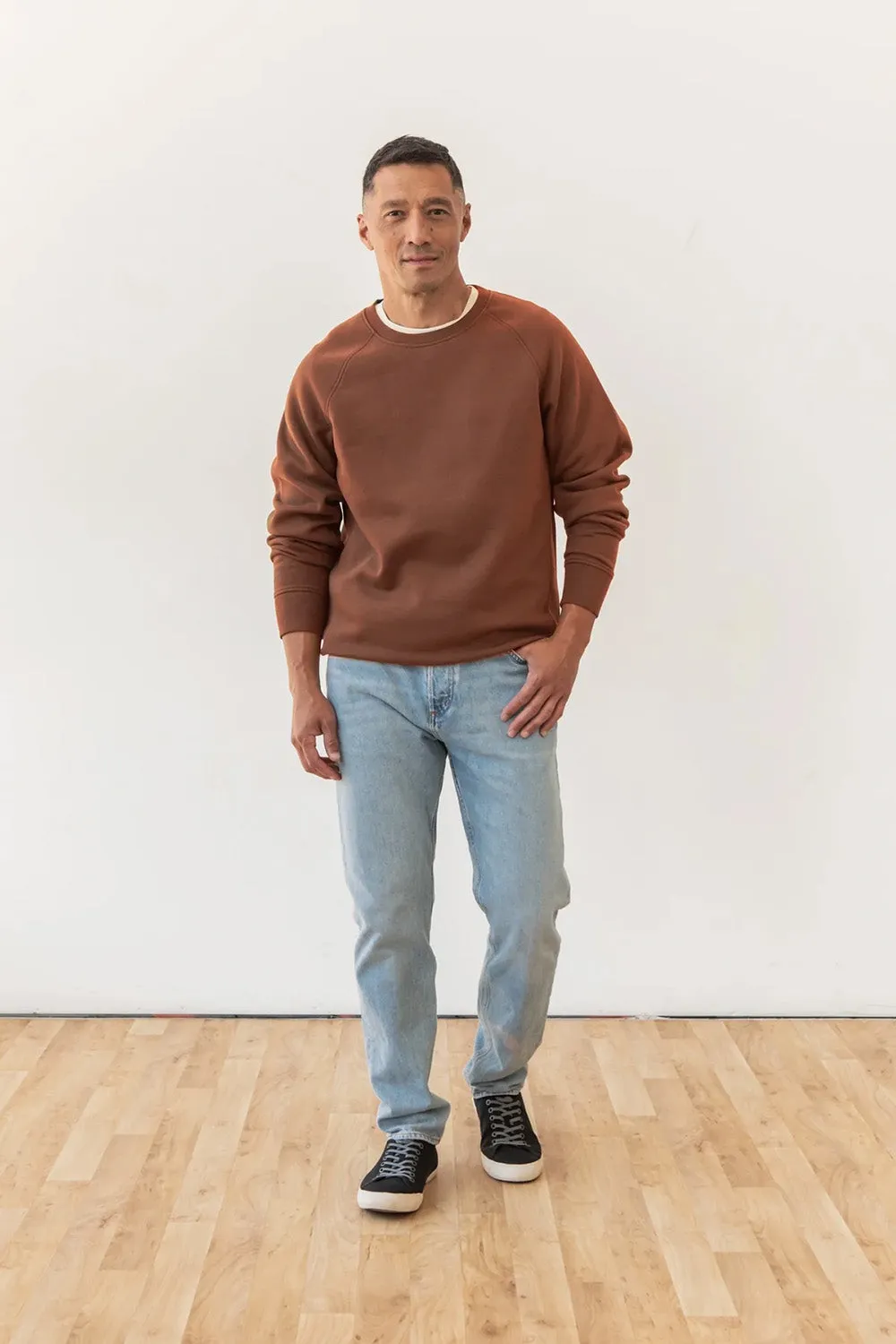 LINCOLN CREW SWEATSHIRT Burnt Umber sold by REVOLVR Menswear product image thumbnail 3
