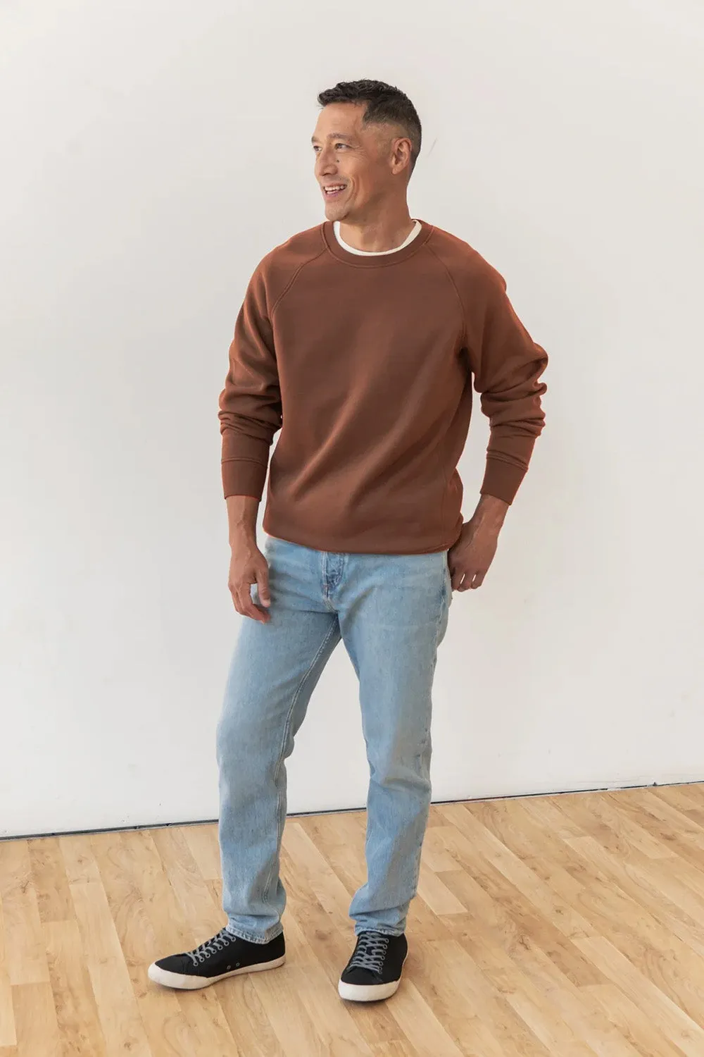 LINCOLN CREW SWEATSHIRT Burnt Umber sold by REVOLVR Menswear product image thumbnail 4