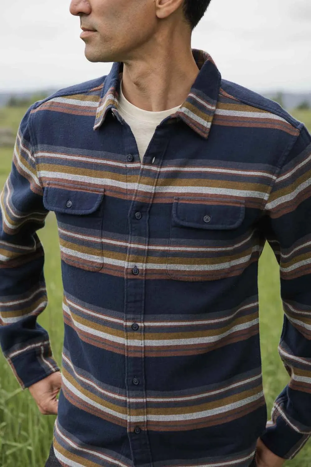 COLE SLIM SHIRT Coastline Stripe sold by REVOLVR Menswear product image thumbnail 3