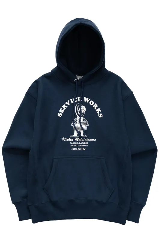MAINTENANCE HOODIE Navy sold by REVOLVR Menswear