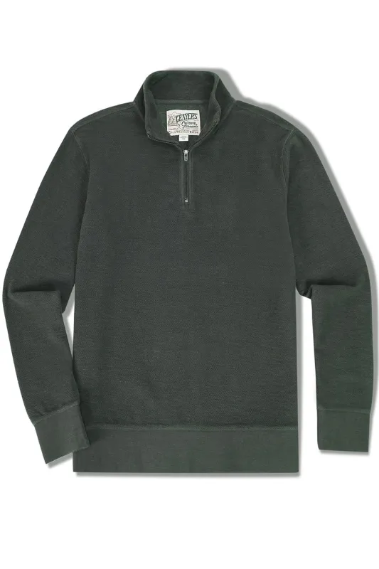 DUNLOP REVERSE FLEECE 1/4 ZIP Beluga sold by REVOLVR Menswear