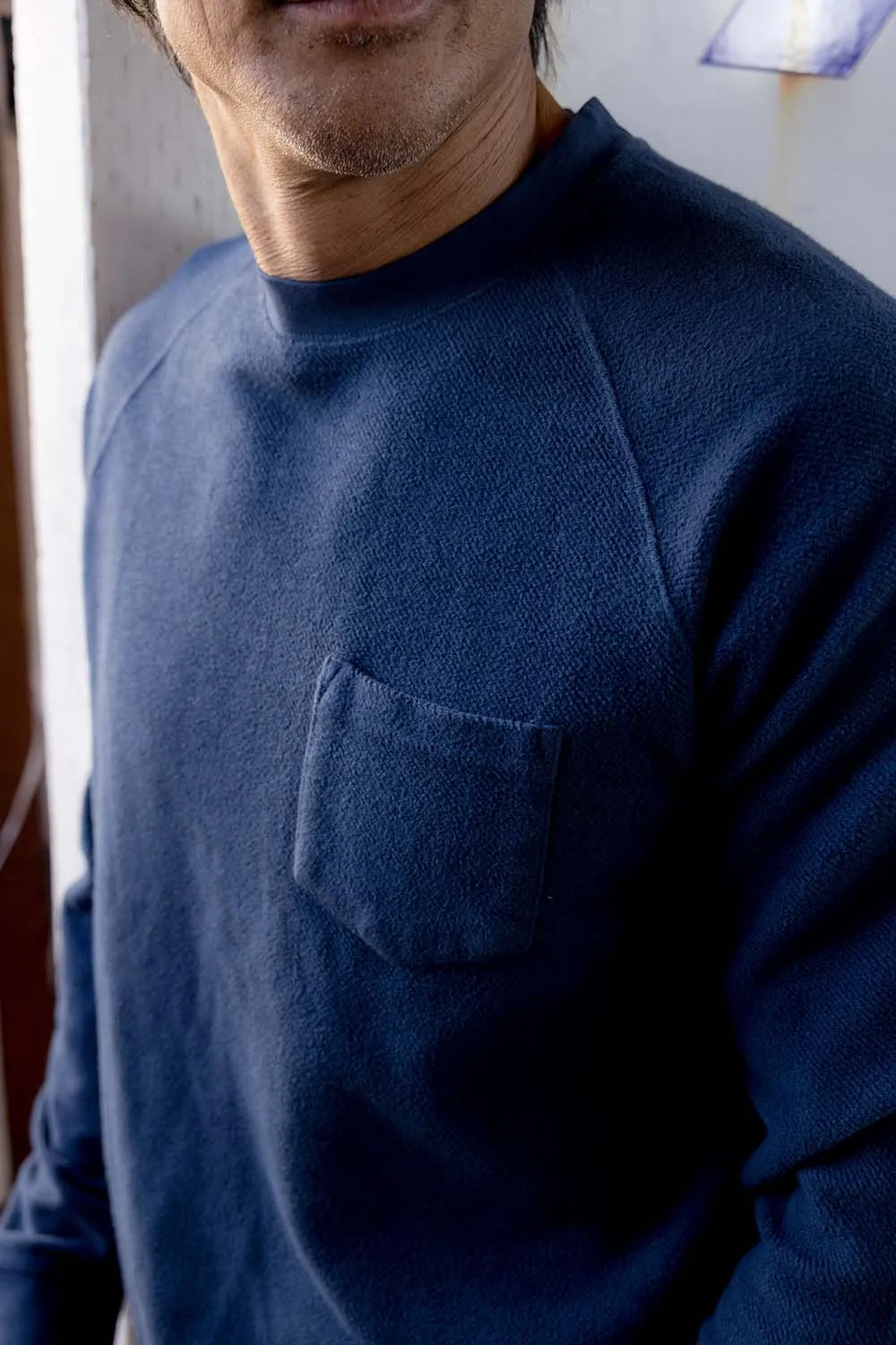 DUNLOP REVERSE FLEECE CREW Dark Blue sold by REVOLVR Menswear product image thumbnail 3