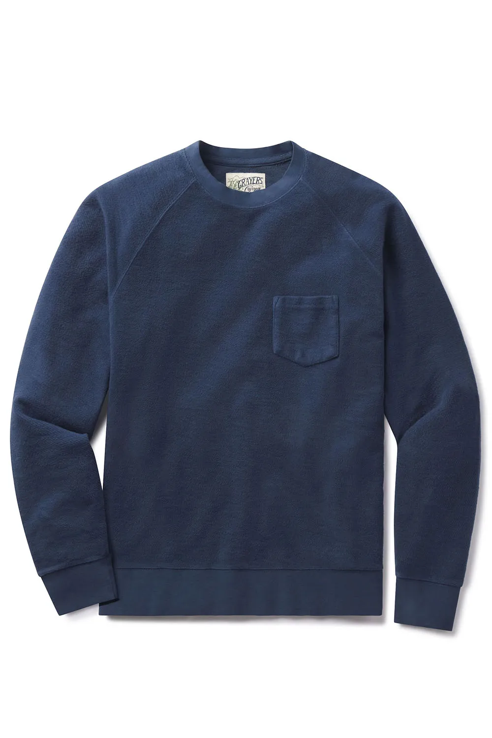 DUNLOP REVERSE FLEECE CREW Dark Blue sold by REVOLVR Menswear