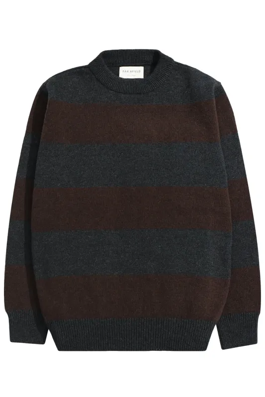 COMBIN STRIPED KNIT Grey/Brown sold by REVOLVR Menswear