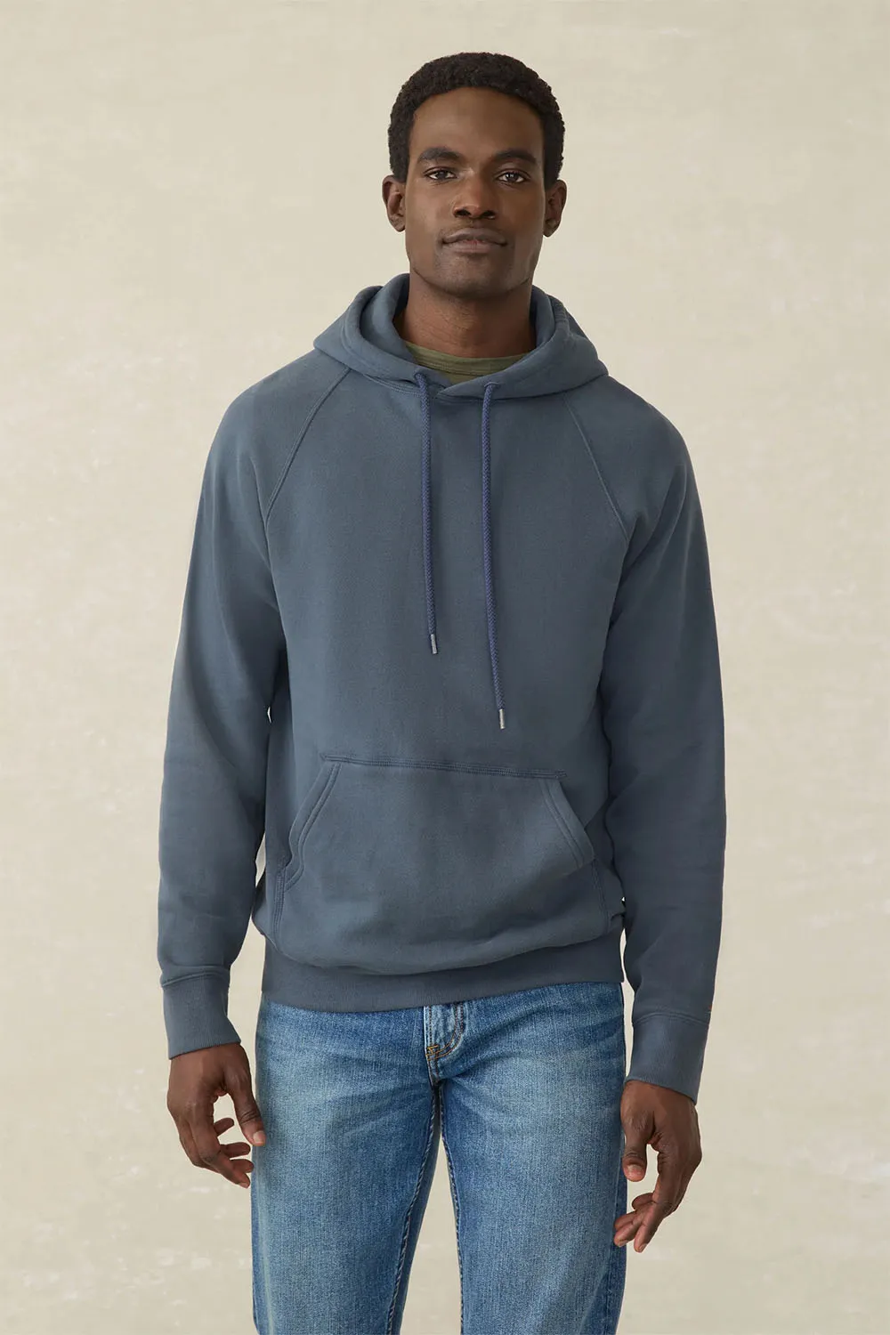 HIGH STANDARD FLEECE HOODIE Blue Nights sold by REVOLVR Menswear