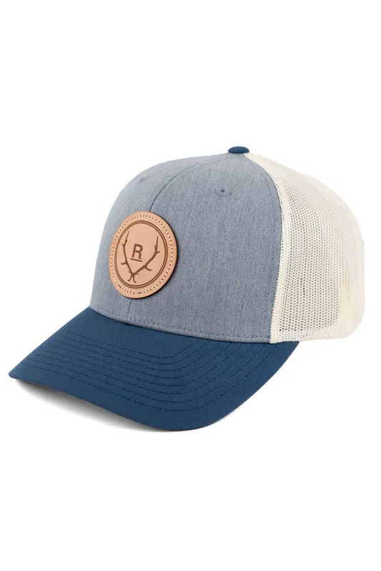 SIMPLIFY TRUCKER LEATHER Grey/Birch/Navy sold by REVOLVR Menswear