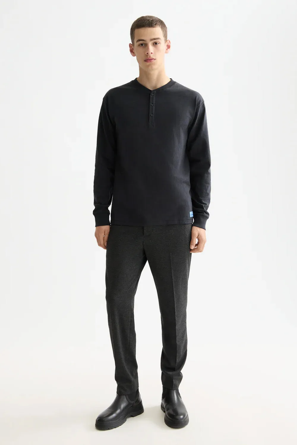 SLUB HENLEY LS Meteorite sold by REVOLVR Menswear product image thumbnail 5