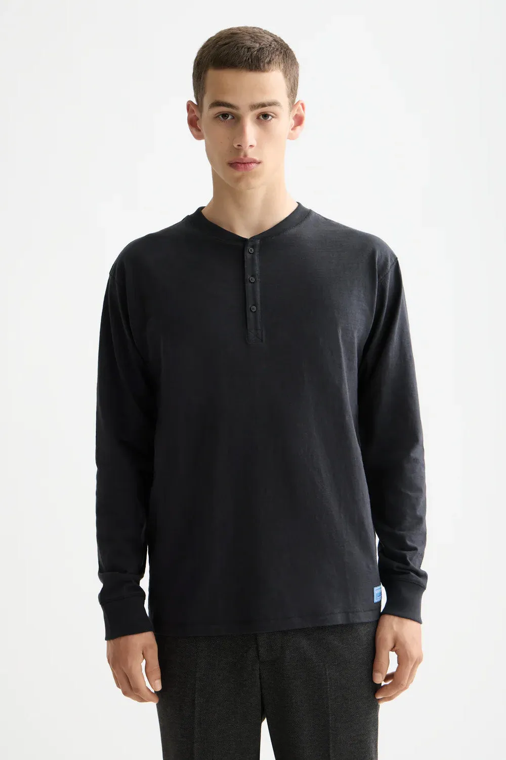 SLUB HENLEY LS Meteorite sold by REVOLVR Menswear product image thumbnail 2