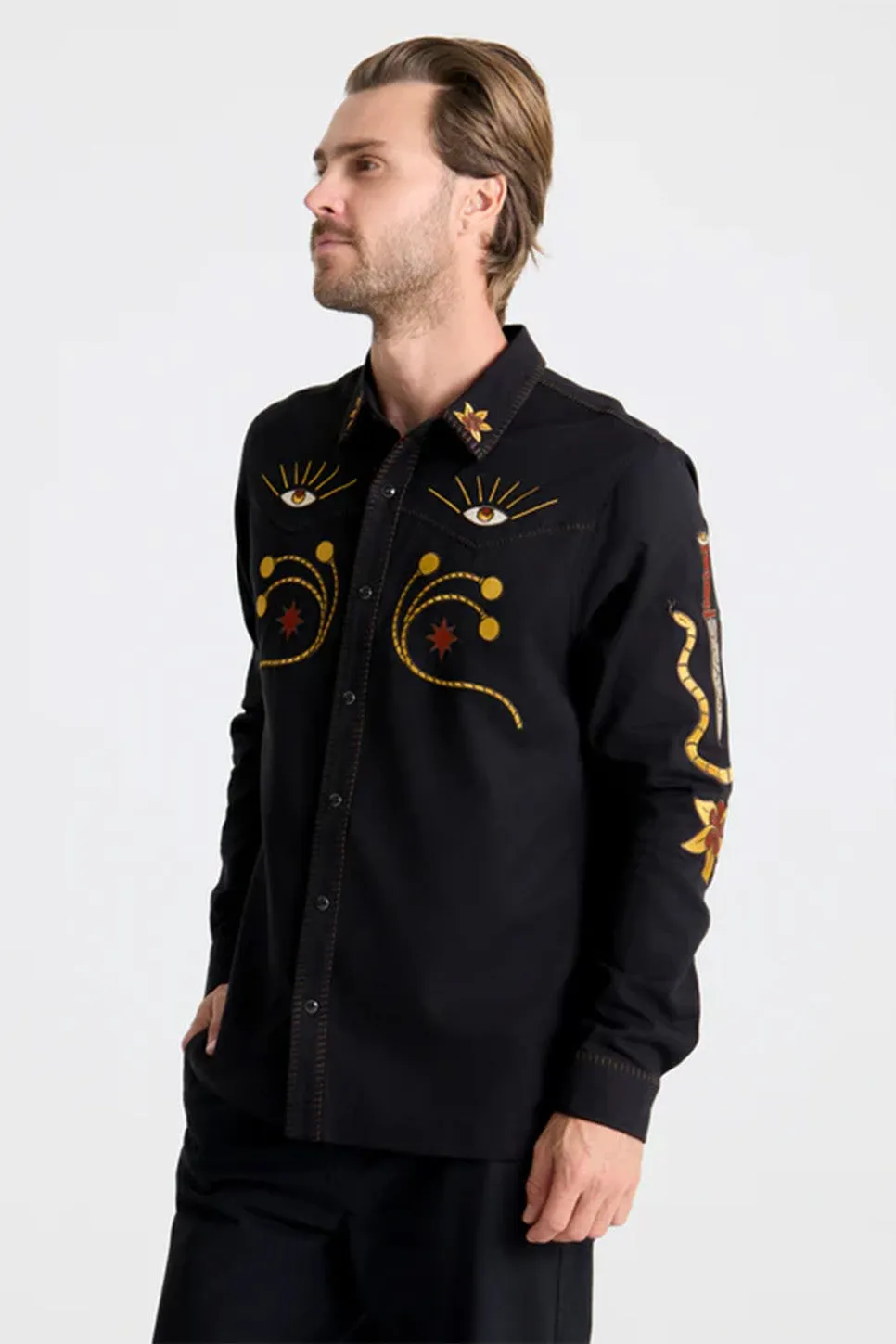 ON THE RANGE SHIRT Black sold by REVOLVR Menswear product image thumbnail 3