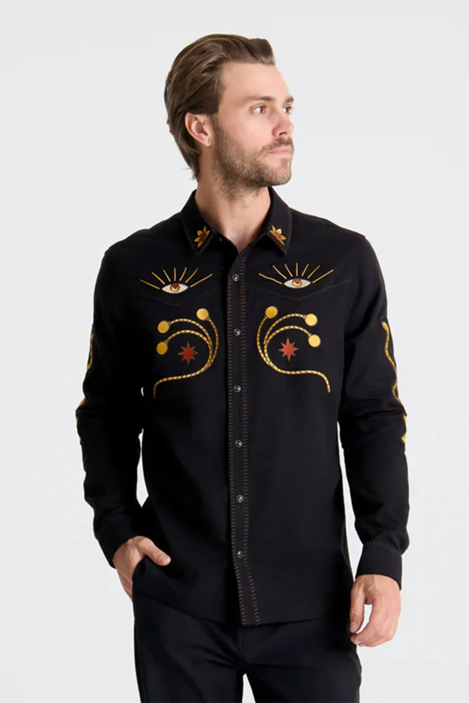 ON THE RANGE SHIRT Black sold by REVOLVR Menswear product image thumbnail 2