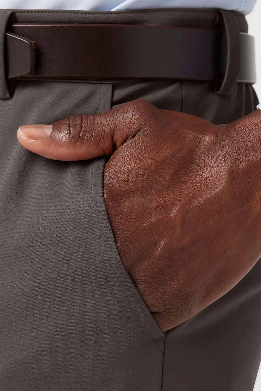 UPTON CHINO PANT Pewter Solid sold by REVOLVR Menswear product image thumbnail 3