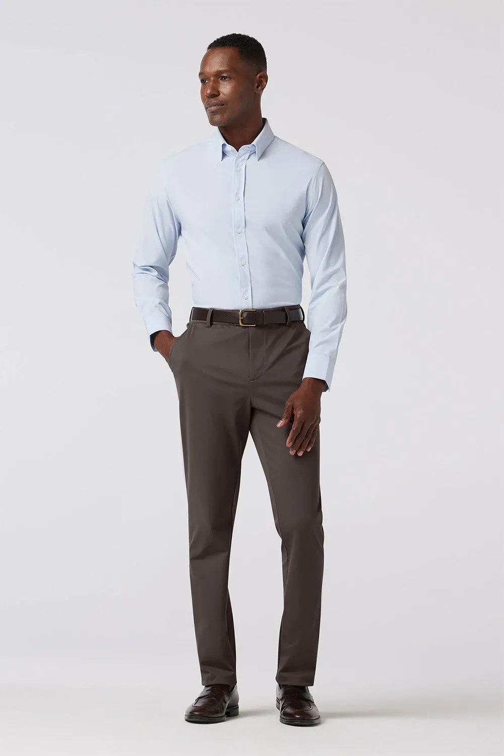 UPTON CHINO PANT Pewter Solid sold by REVOLVR Menswear