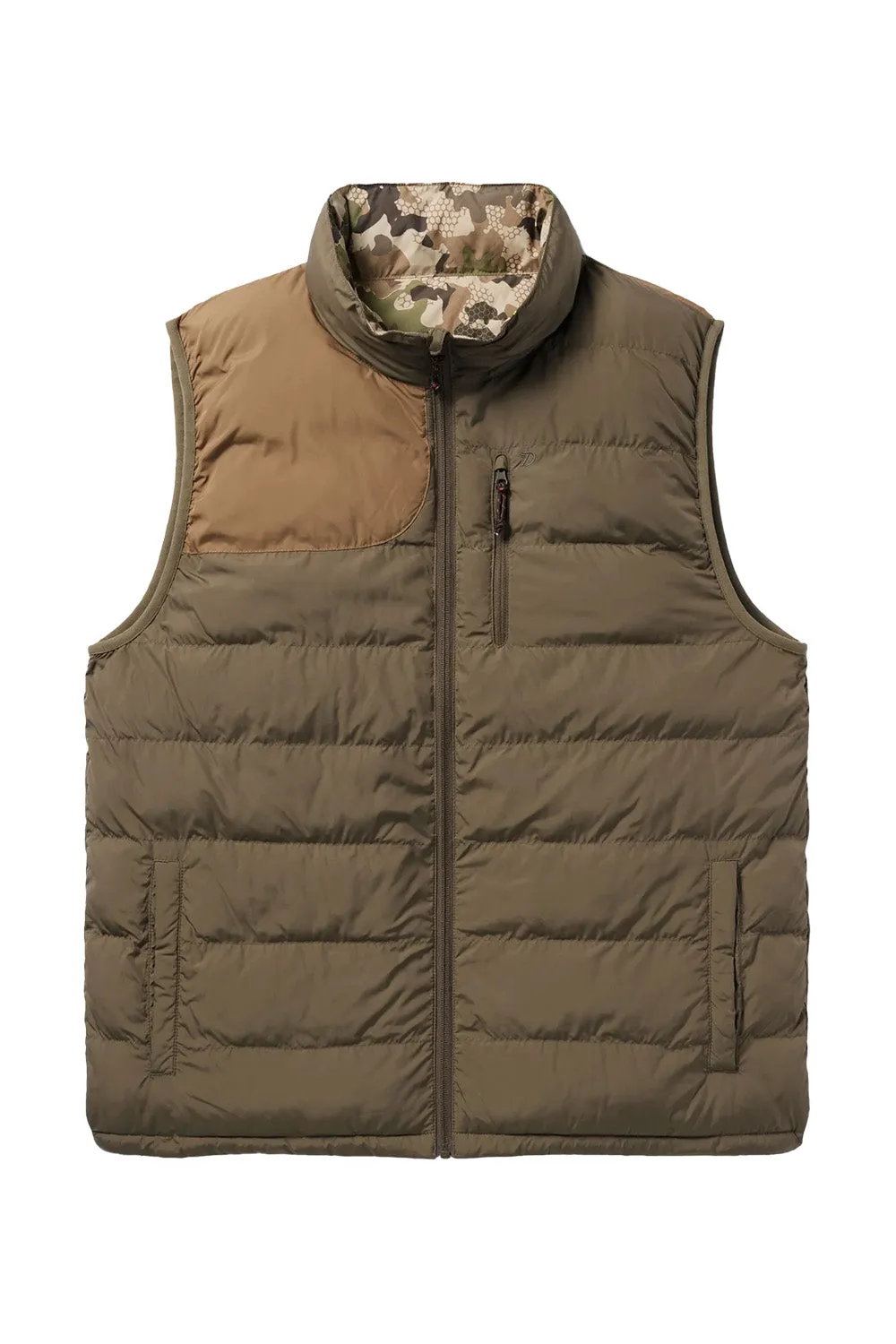 DRYDOWN REVERSIBLE VEST Pin Oak/Wetland sold by REVOLVR Menswear