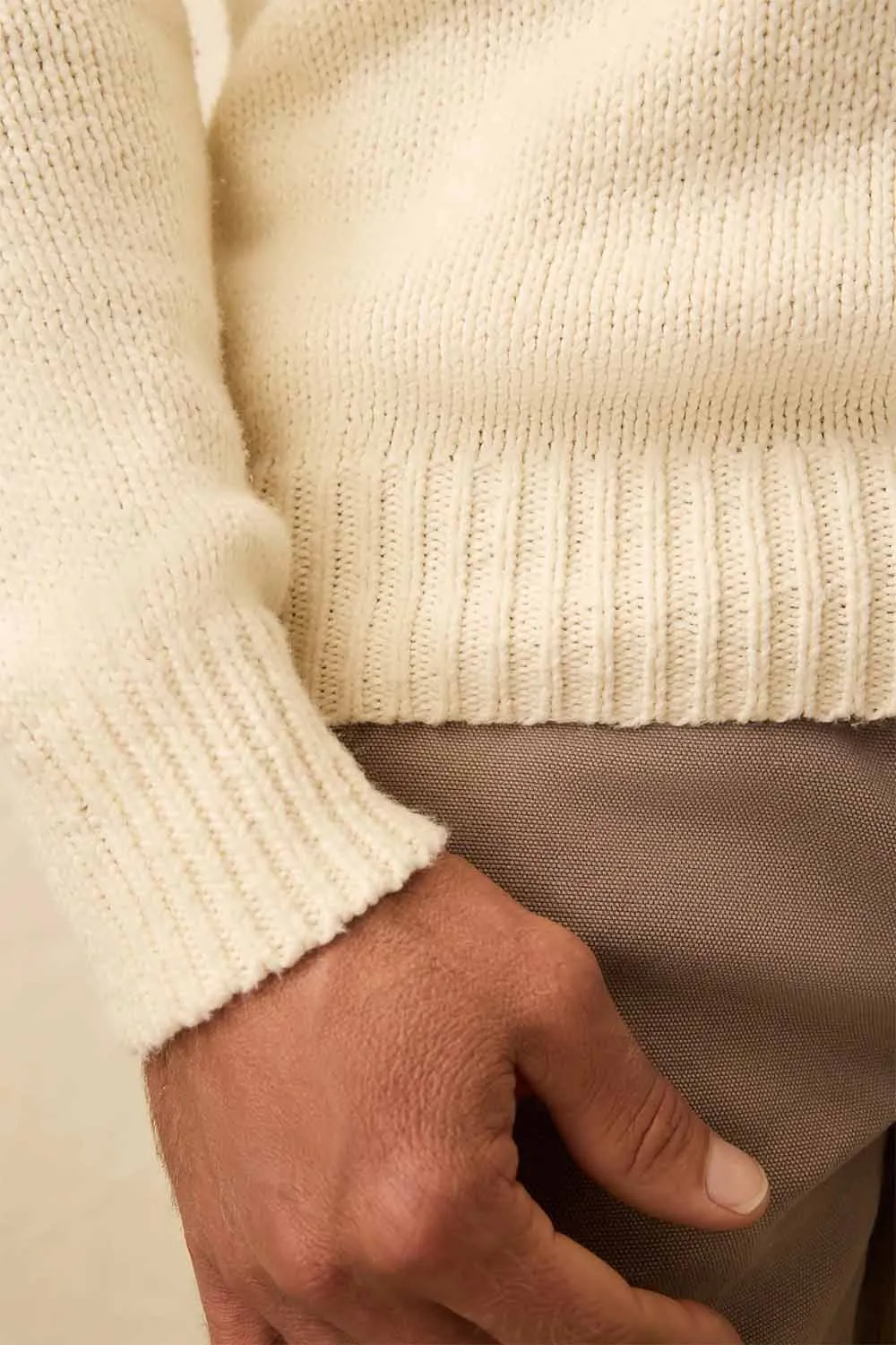 HEIRLOOM CREWNECK SWEATER Bone sold by REVOLVR Menswear product image thumbnail 4