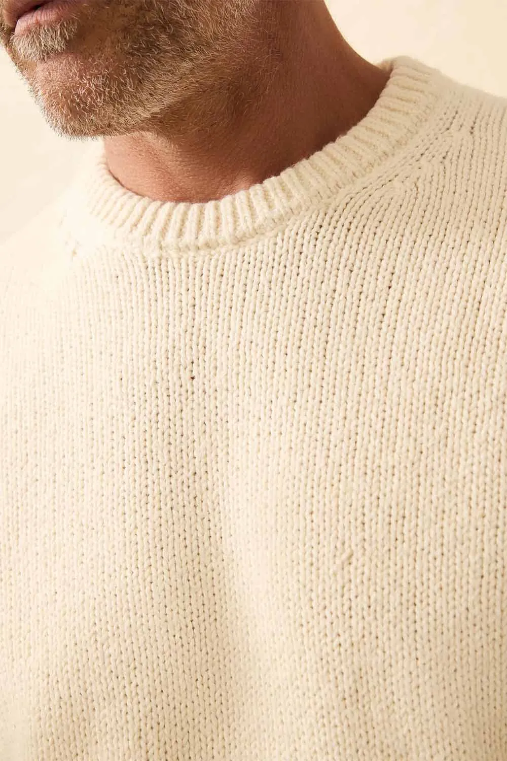 HEIRLOOM CREWNECK SWEATER Bone sold by REVOLVR Menswear product image thumbnail 3