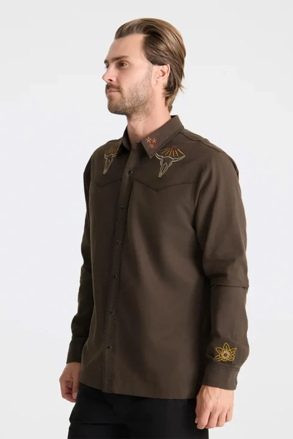 ON THE RANGE SHIRT Dark Brown sold by REVOLVR Menswear product image thumbnail 3