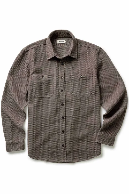 THE UTILITY SHIRT Mulch Sashiko sold by REVOLVR Menswear