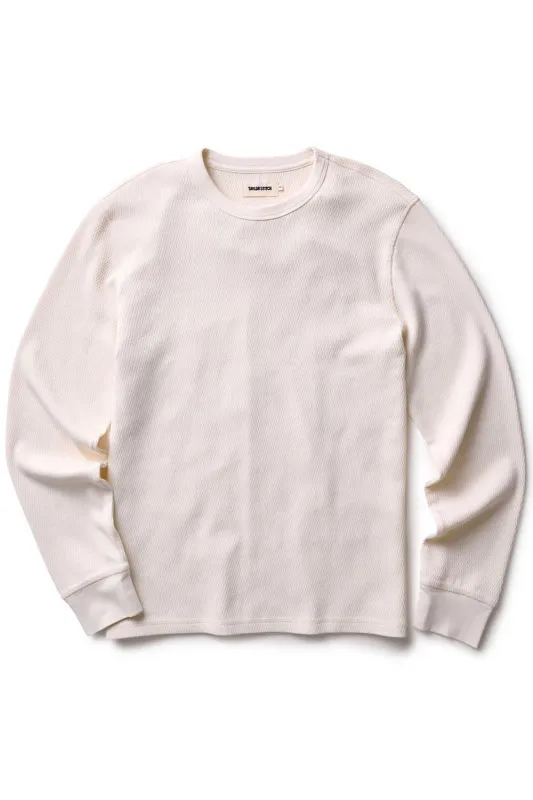 ORGANIC COTTON WAFFLE CREW Vintage White sold by REVOLVR Menswear