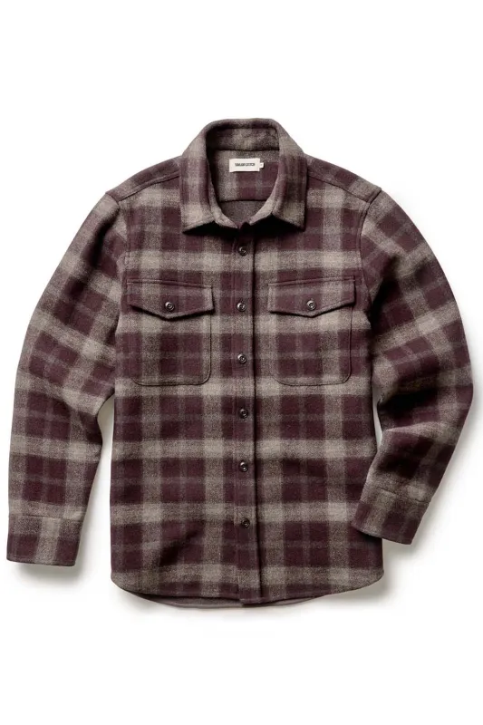 MARITIME SHIRT JACKET Burgundy Plaid Wool sold by REVOLVR Menswear