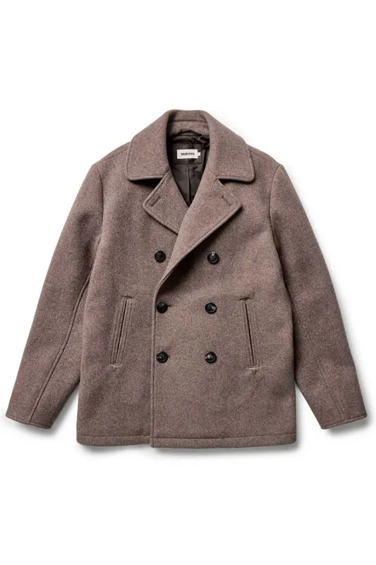THE MARINER COAT Sable Melton Wool sold by REVOLVR Menswear