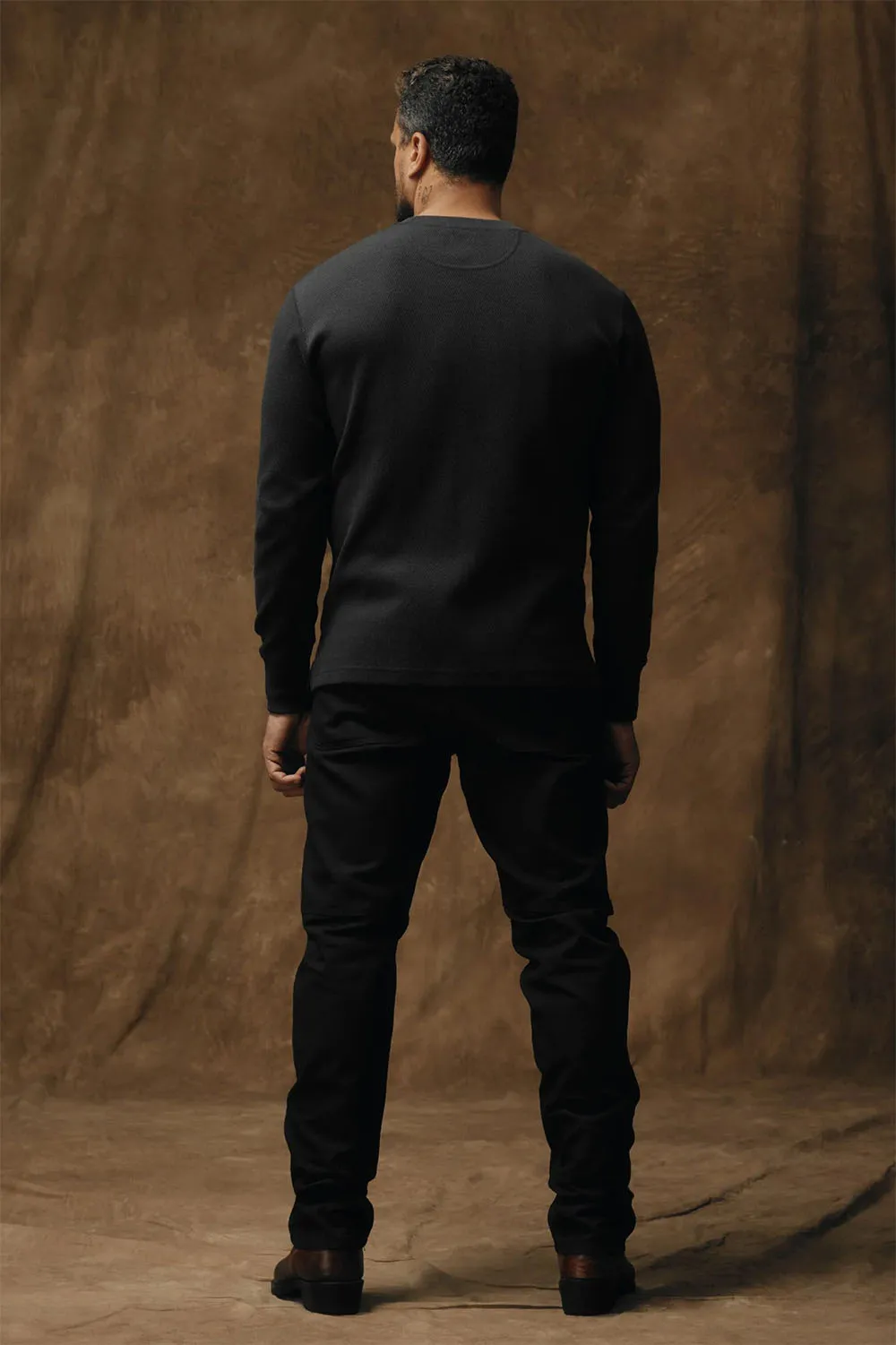 WAFFLE KNIT HENLEY Faded Black sold by REVOLVR Menswear product image thumbnail 3