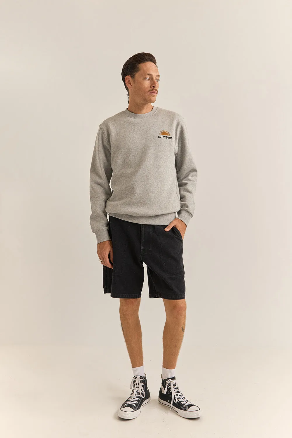 AWAKE FLEECE CREW Grey Heather sold by REVOLVR Menswear product image thumbnail 4