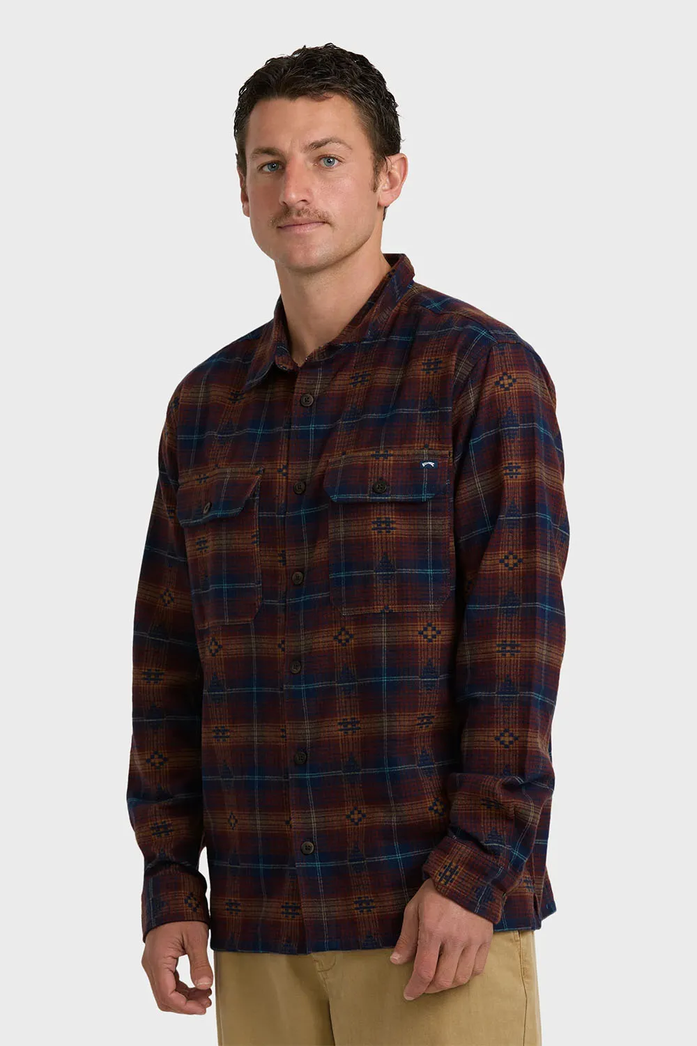 OFFSHORE JACQUARD FLANNEL Wine Multi sold by REVOLVR Menswear product image thumbnail 3