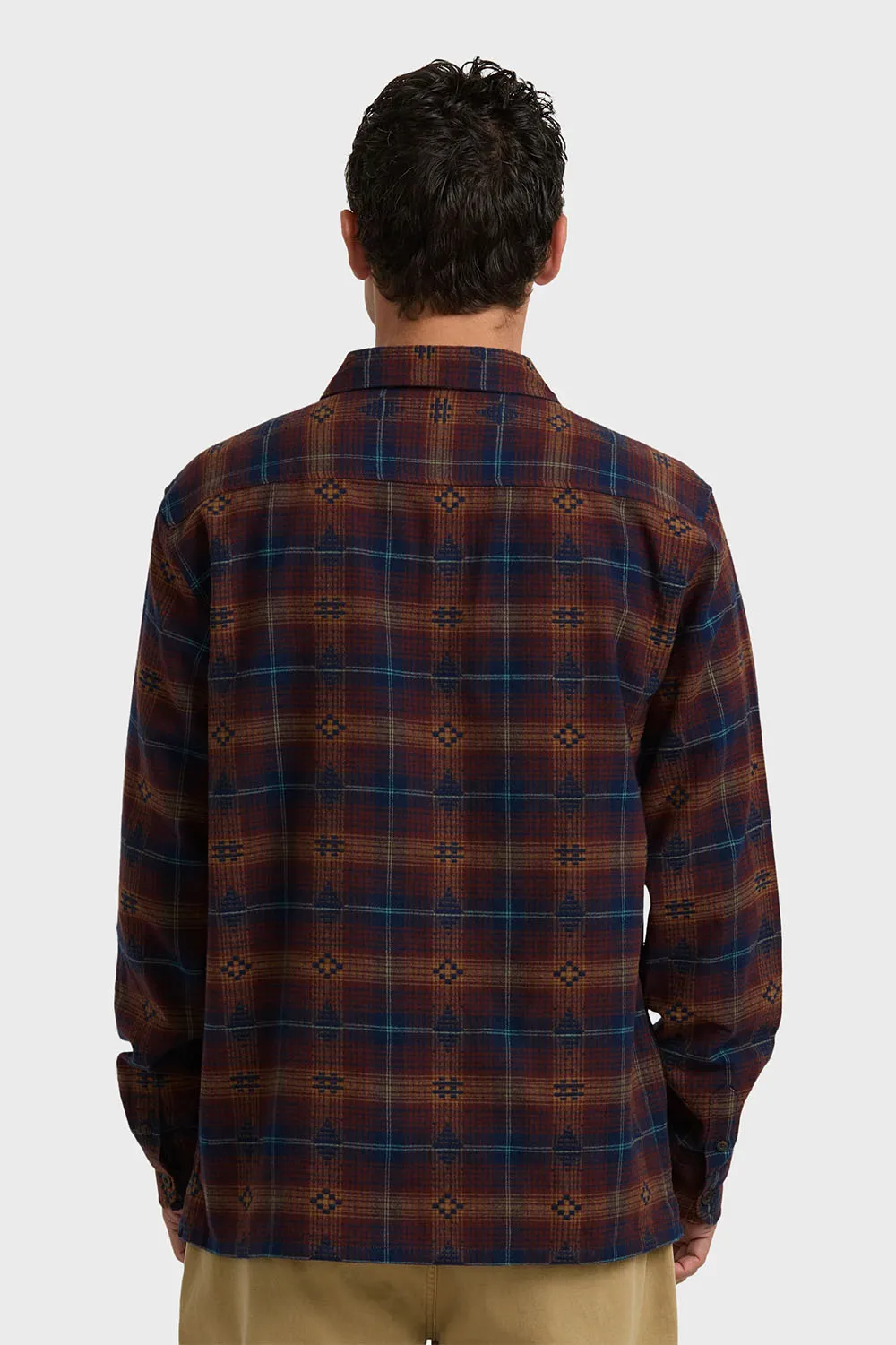 OFFSHORE JACQUARD FLANNEL Wine Multi sold by REVOLVR Menswear product image thumbnail 4