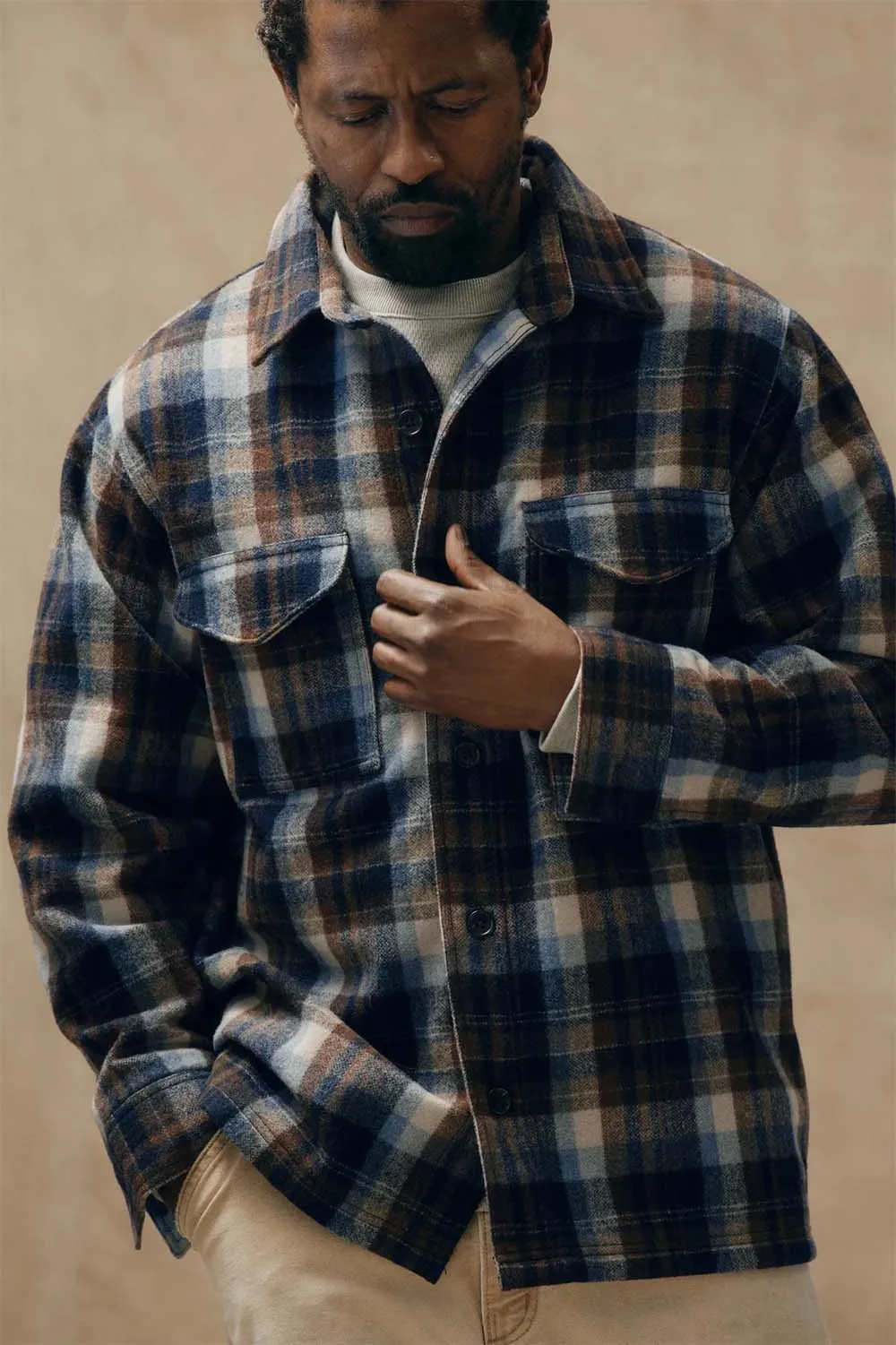 FILSON JAC SHIRT Brown/Light Blue Multi Plaid sold by REVOLVR Menswear product image thumbnail 4